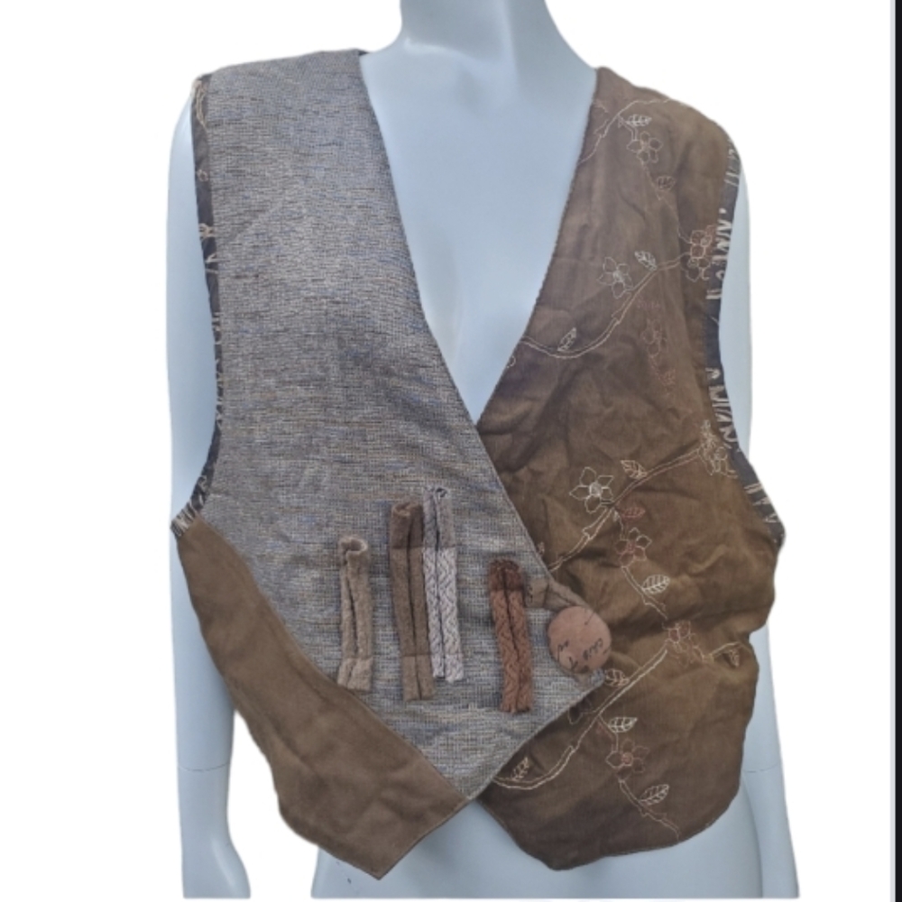 Oversized patchwork vest